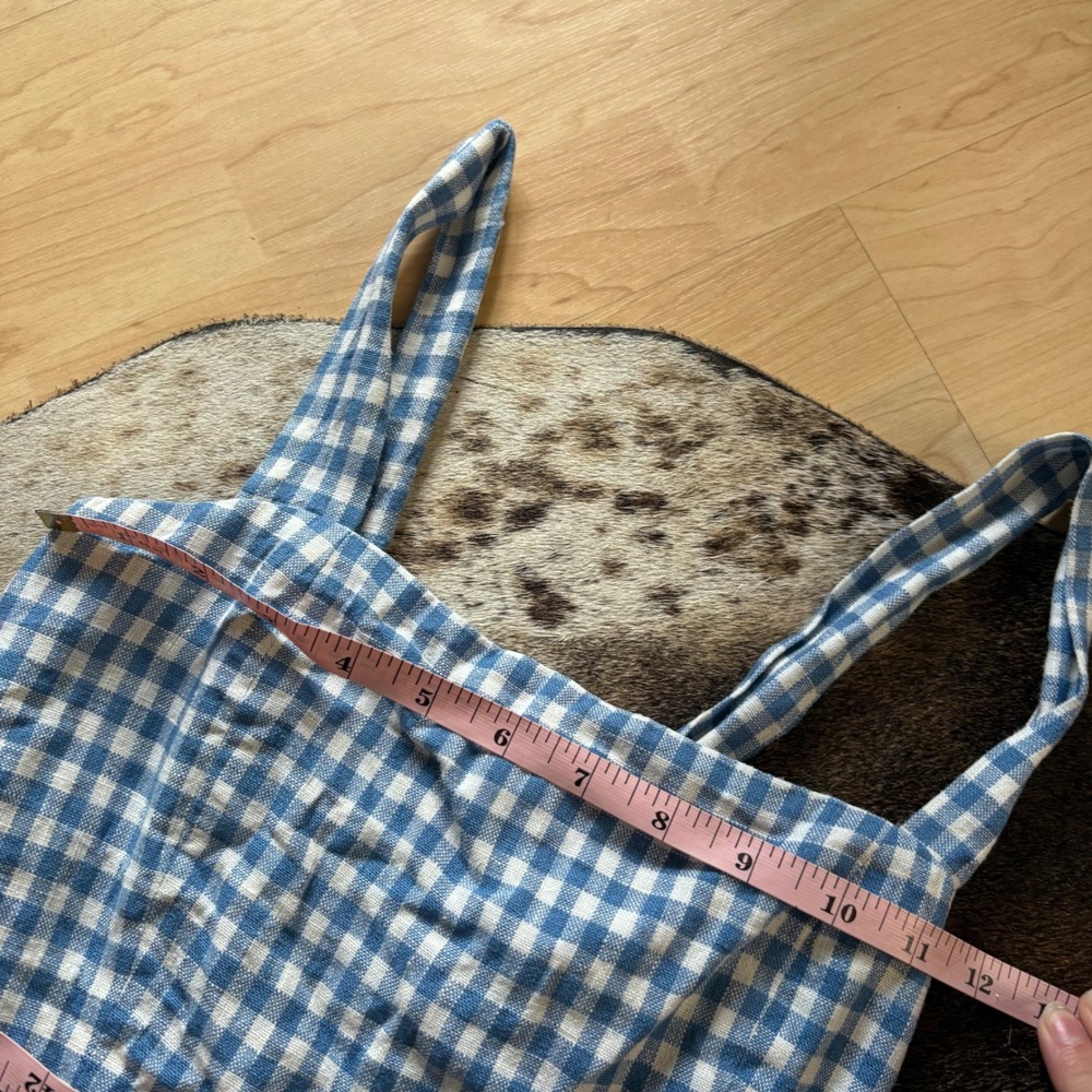 REFORMATION Brigitte linen dress Mini Gingham Blue Size 0 - Picture 8 of 9